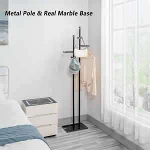 Freestanding Coat Rack with Marble Base