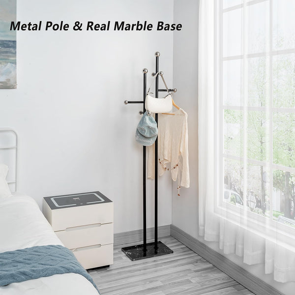 Freestanding Coat Rack with Marble Base