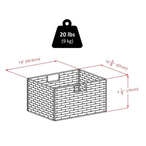 3-Tier Wood Storage Rack with Foldable Baskets – Black
