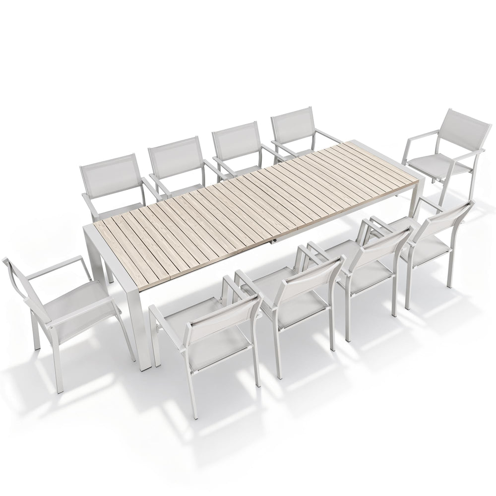 11-Piece Outdoor Patio Dining Set – Extendable Aluminum Table & Chairs