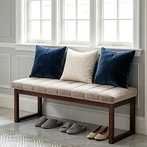 Upholstered Chenille Entryway Bench