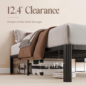 Metal Platform Bed Frame with Storage — Twin, Full, Queen, King