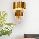 Modern Crystal Gold Wall Sconce 3-Light