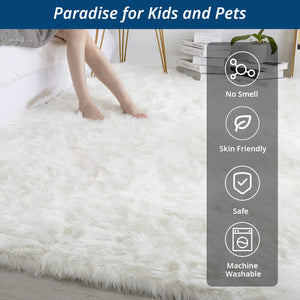 Oversized Faux Fur Area Rug – Soft Shaggy Sheepskin Style
