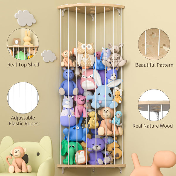 Corner Stuffed Animal Toy Organizer Shelf