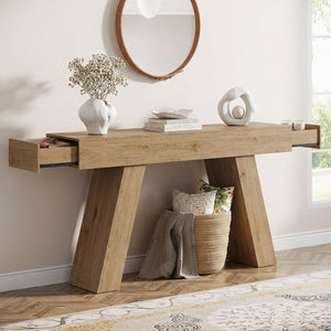 63-Inch Console Table with Storage Drawers