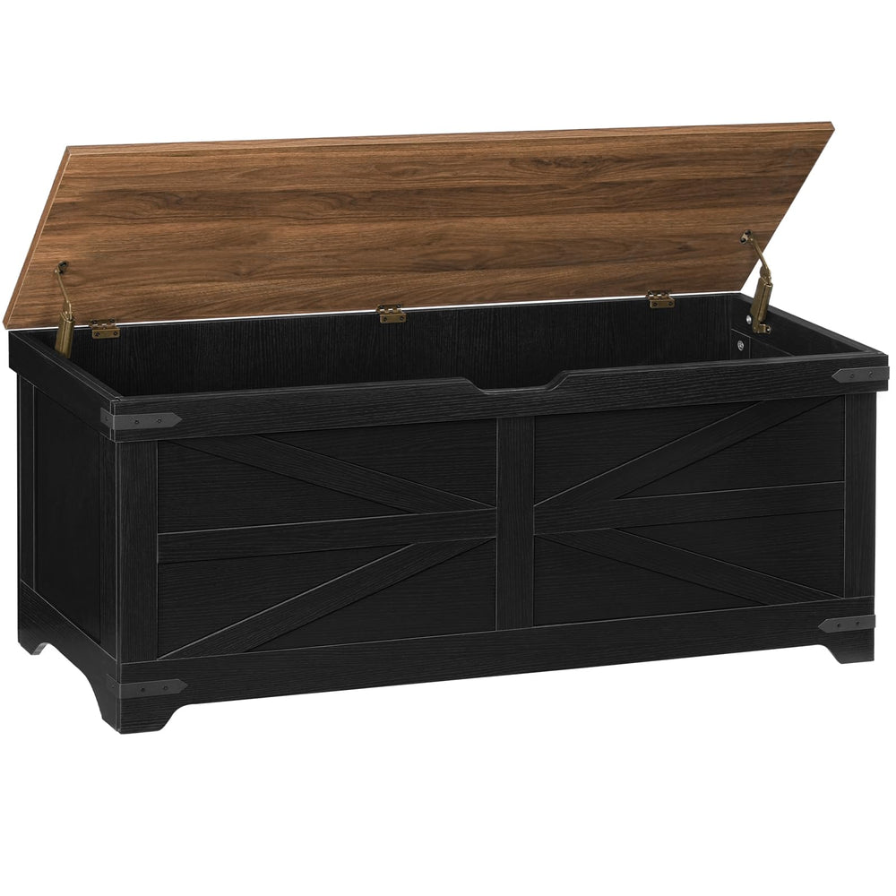 Large Farmhouse Toy Chest & Storage Bench with Safety Hinges