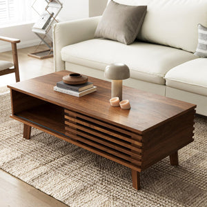 Living Room Table Set with Sliding Door Storage