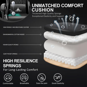 Ergonomic Gaming Chair with Footrest & Lumbar Support