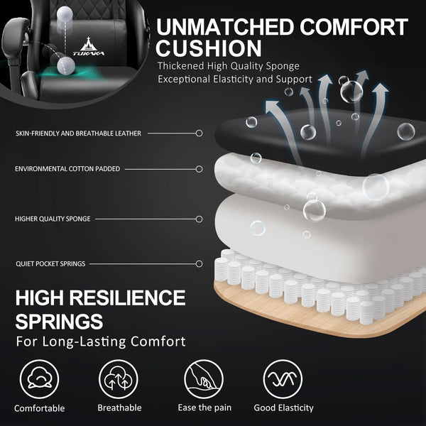 Ergonomic Gaming Chair with Footrest & Lumbar Support