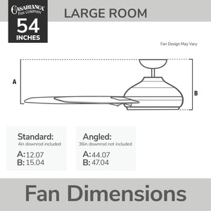 54-Inch Indoor Ceiling Fan with LED Light & Wall Control