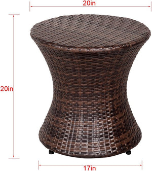 Hourglass Wicker Patio Side Table