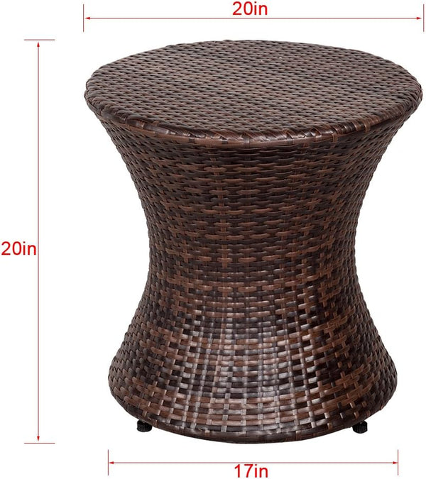 Hourglass Wicker Patio Side Table