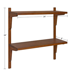 Mid-Century 2-Tier Wall Mounted Shelf