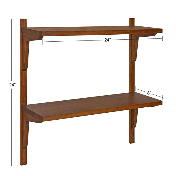 Mid-Century 2-Tier Wall Mounted Shelf