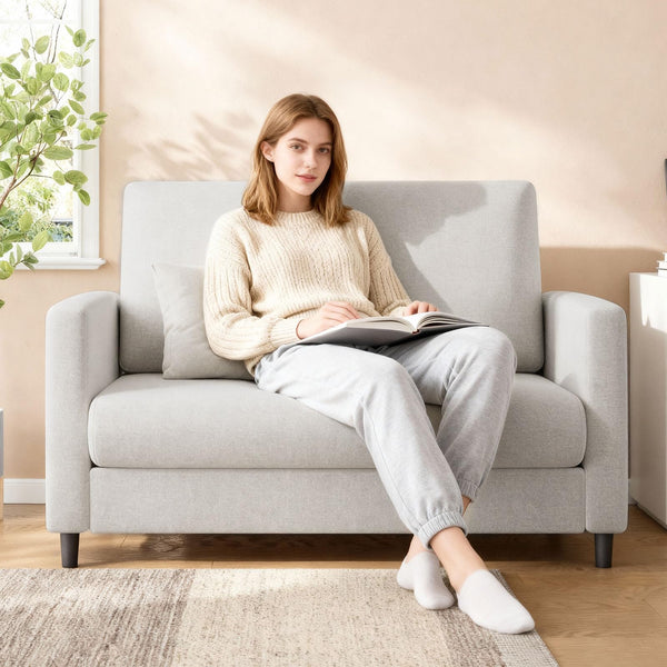 52" Loveseat Sofa for Small Spaces – Mid-Century Accent Couch