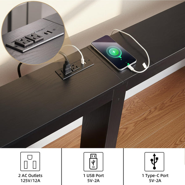 Narrow Console Table with Power Outlets & USB Ports