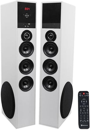 Powered Home Theater Tower Speaker System with 10" Subwoofers & Karaoke