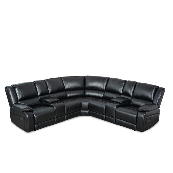 Reclining Sectional Sofa with Cup Holders & Storage