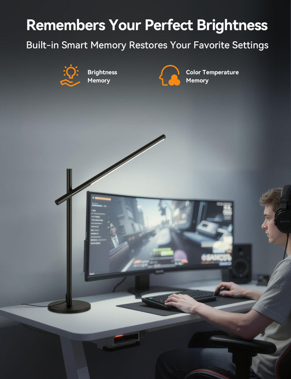 Rotatable LED Desk Lamp 360° Adjustable 3 Colors Touch Dimmable