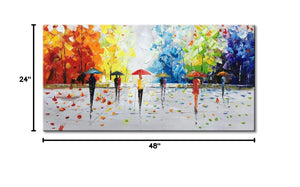Abstract Landscape Oil Painting on Canvas – Hand Painted Wall Art