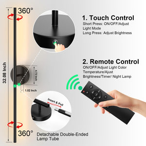 Battery Operated Wall Sconces Set of 2 – Dimmable LED Wall Lights with Remote