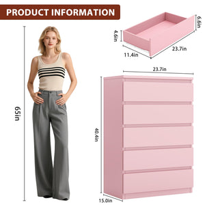 5-Drawer Chest Dresser with Handleless Design