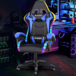 RGB Gaming Chair with Footrest & Lumbar Support
