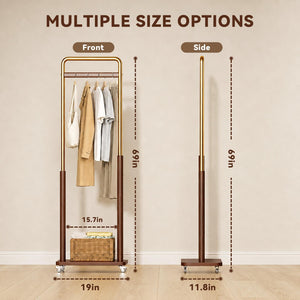 Freestanding Clothes Rack with Wheels