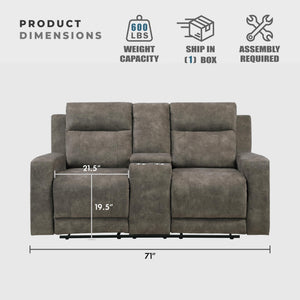 Double Reclining Loveseat with Storage Console & Cup Holders