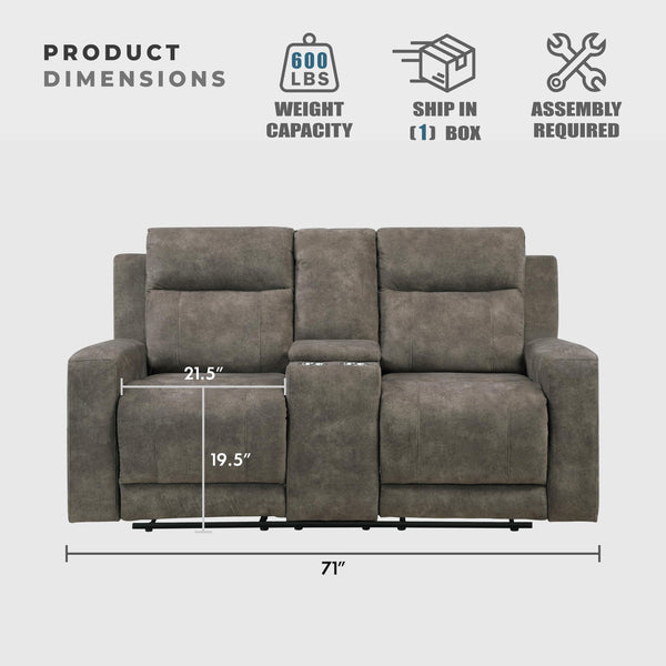 Double Reclining Loveseat with Storage Console & Cup Holders