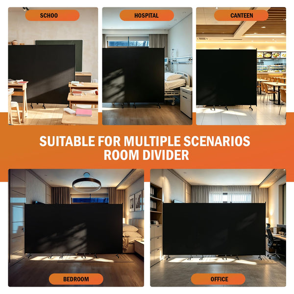 Blackout Room Divider – Freestanding Folding Privacy Screen