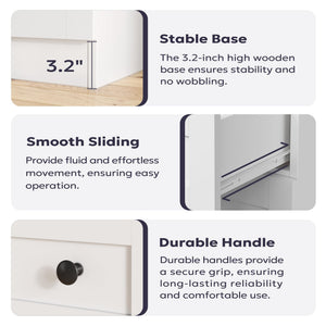 9 Drawer Dresser 59" Wide – Chest of Drawers with Metal Handles