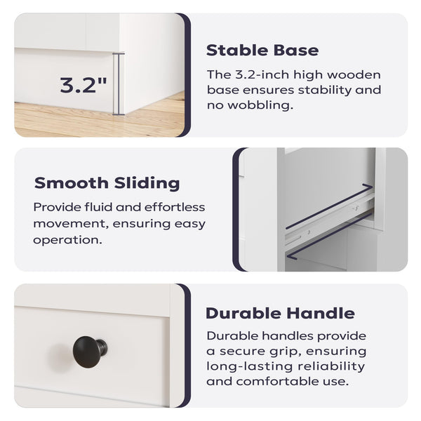 9 Drawer Dresser 59" Wide – Chest of Drawers with Metal Handles
