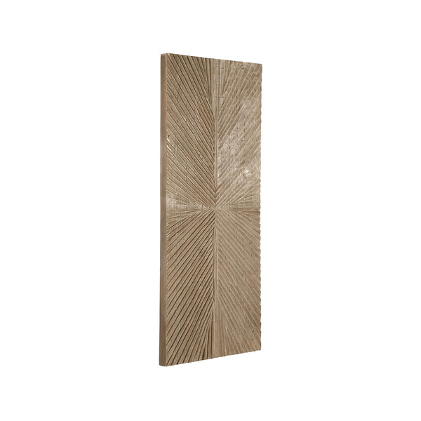 Rustic Sunburst Wood Wall Sculpture – Brown