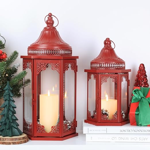Decorative Outdoor & Indoor Candle Lanterns Set of 2