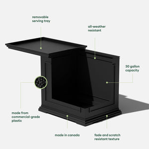 2-in-1 Outdoor Side Table with Storage Tray