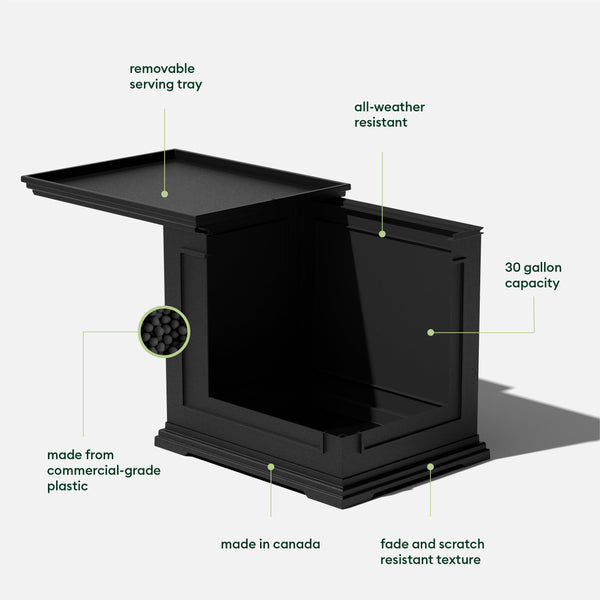 2-in-1 Outdoor Side Table with Storage Tray