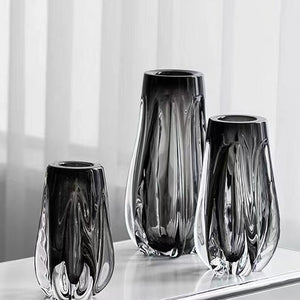Ceramic Decorative Vase Set — Black & Transparent