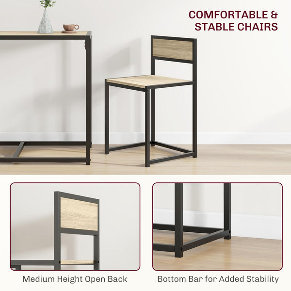 3-Piece Industrial Dining Table Set for 2