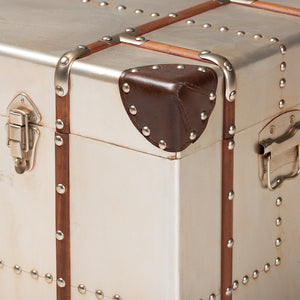 Industrial Storage Trunk with Inner Compartment – Silver