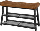 3-Tier Shoe Rack Entryway Bench with Storage & Cushion