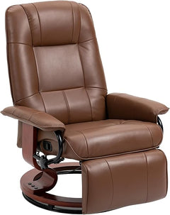 Faux Leather Swivel Recliner Chair with Footrest