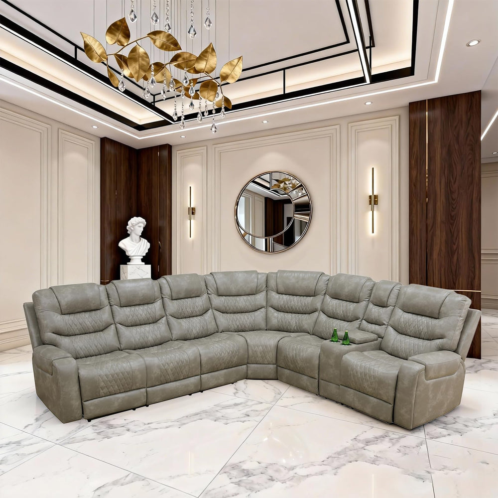 Power Reclining Sectional Sofa with USB Ports & Storage