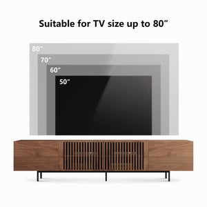 Mid-Century Modern TV Stand with 4 Storage Cabinets