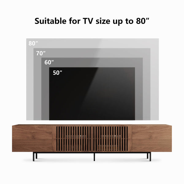 Mid-Century Modern TV Stand with 4 Storage Cabinets