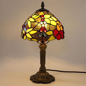 Tiffany Stained Glass Table Lamp – Rose & Grape Design