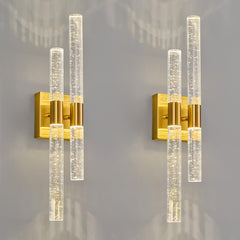 Crystal LED Bathroom Vanity Light Fixtures 2-Pack Gold 21.25in