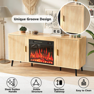 58" Fireplace TV Stand with 23" Electric Fireplace
