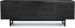 79.25" TV Stand with Louvered Doors, Soundbar Shelf & Cable Management